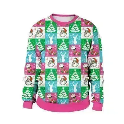 Ugly Christmas Sweater For gift Santa Deer Elf Funny Pullover