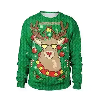 Ugly Christmas Sweater For gift Santa Deer Elf Funny Pullover