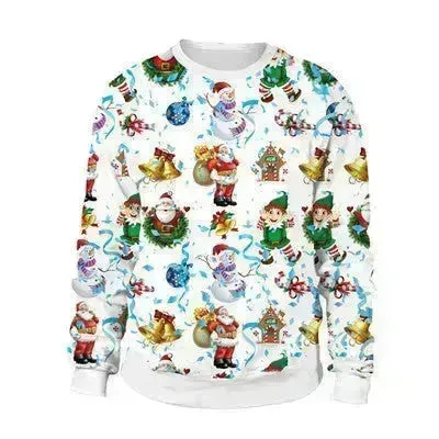 Ugly Christmas Sweater For gift Santa Deer Elf Funny Pullover