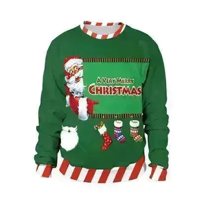 Ugly Christmas Sweater For gift Santa Deer Elf Funny Pullover