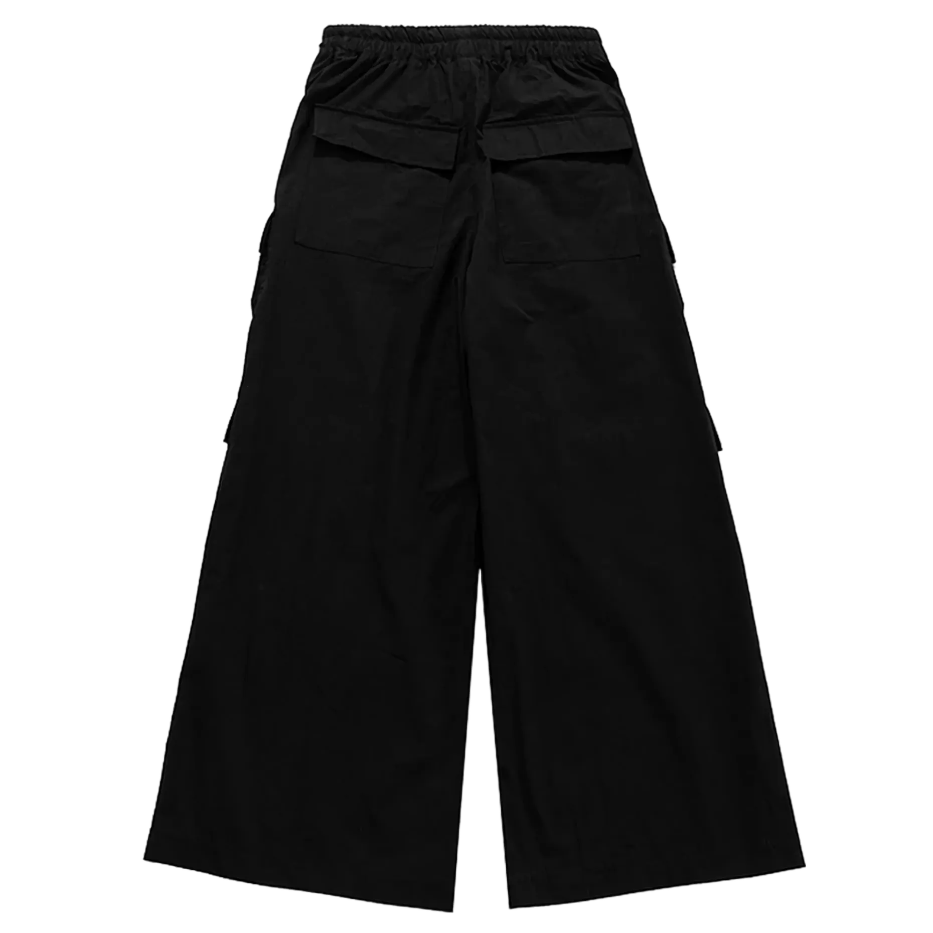 Ultra Wide Black Canvas Cargo Pants