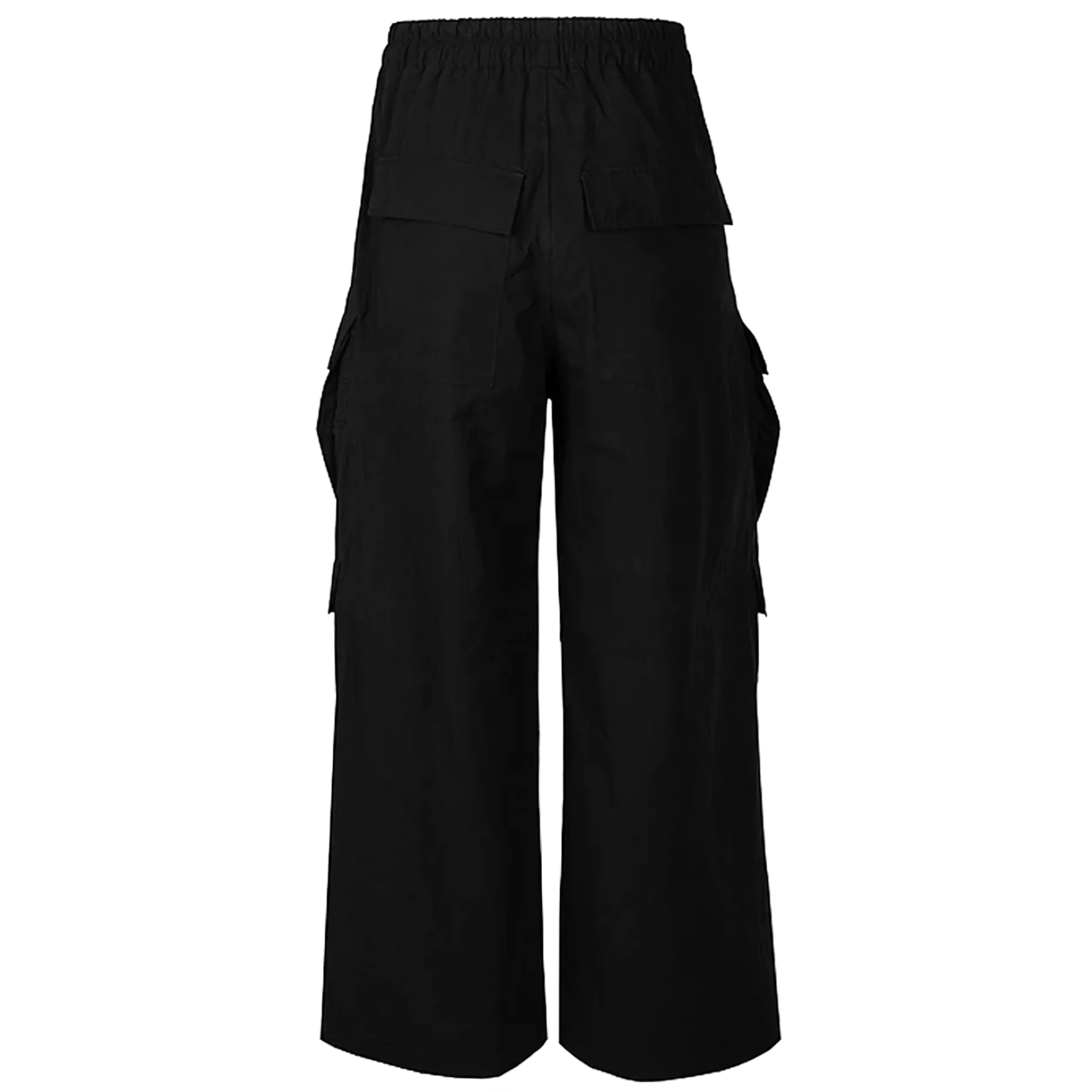 Ultra Wide Black Canvas Cargo Pants