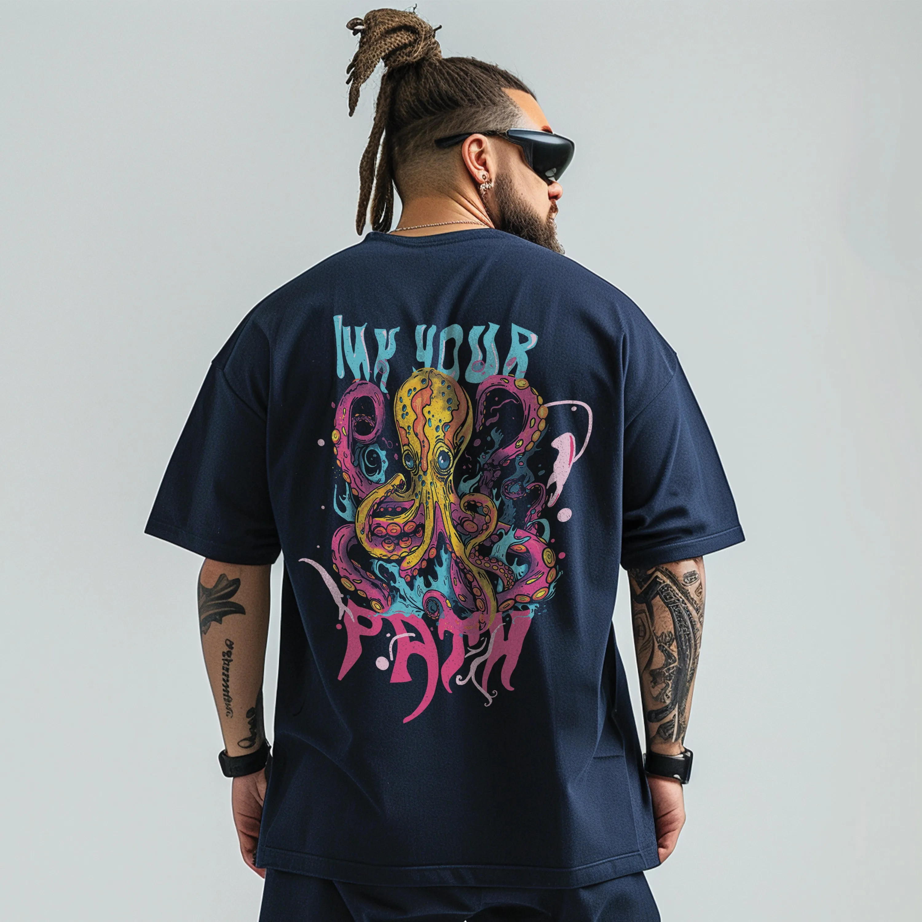 Unisex Inky Octopus Oversized Graphic Tees