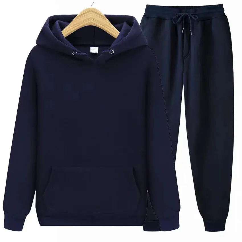 Unisex Tracksuit Two Pieces Sets Oversized Hooded Sweatshirts   Trousers