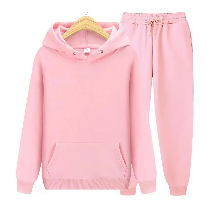 Unisex Tracksuit Two Pieces Sets Oversized Hooded Sweatshirts   Trousers