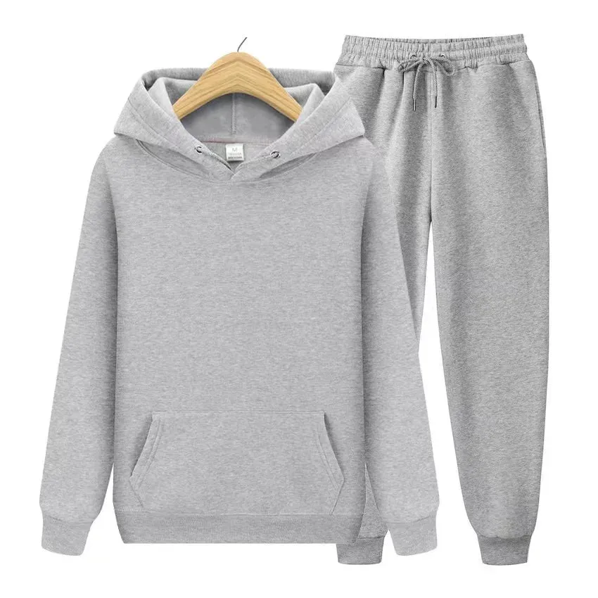 Unisex Tracksuit Two Pieces Sets Oversized Hooded Sweatshirts   Trousers
