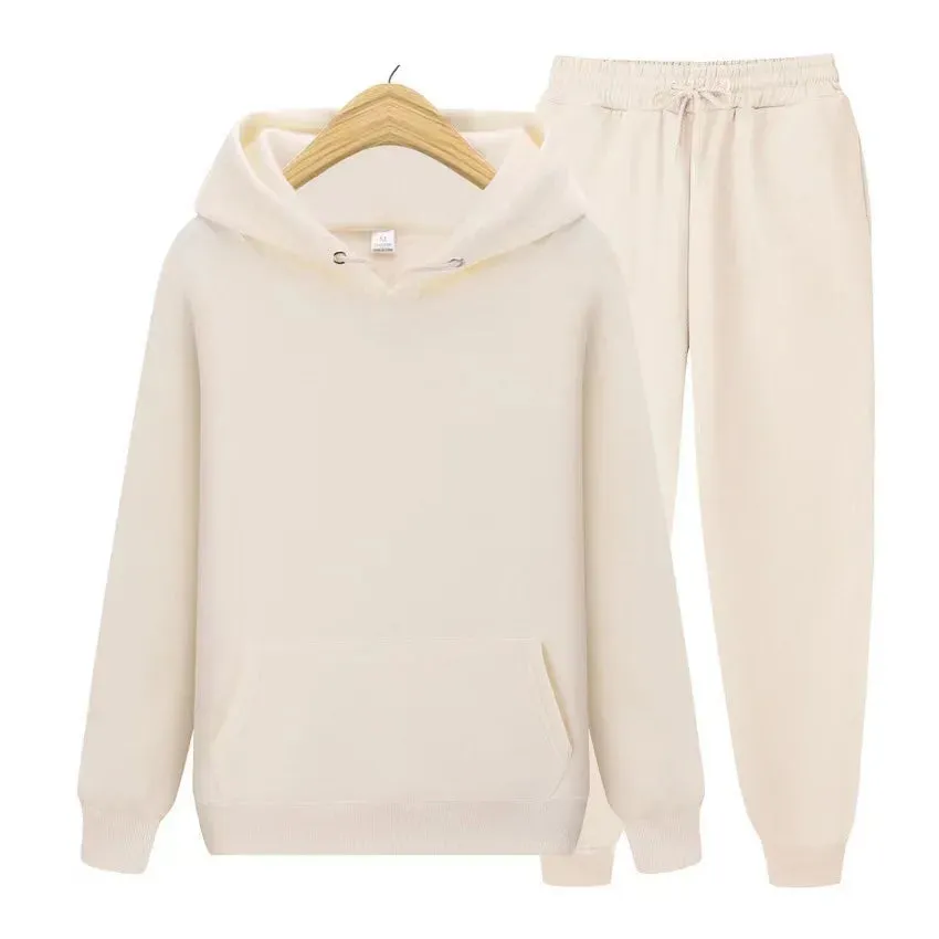 Unisex Tracksuit Two Pieces Sets Oversized Hooded Sweatshirts   Trousers