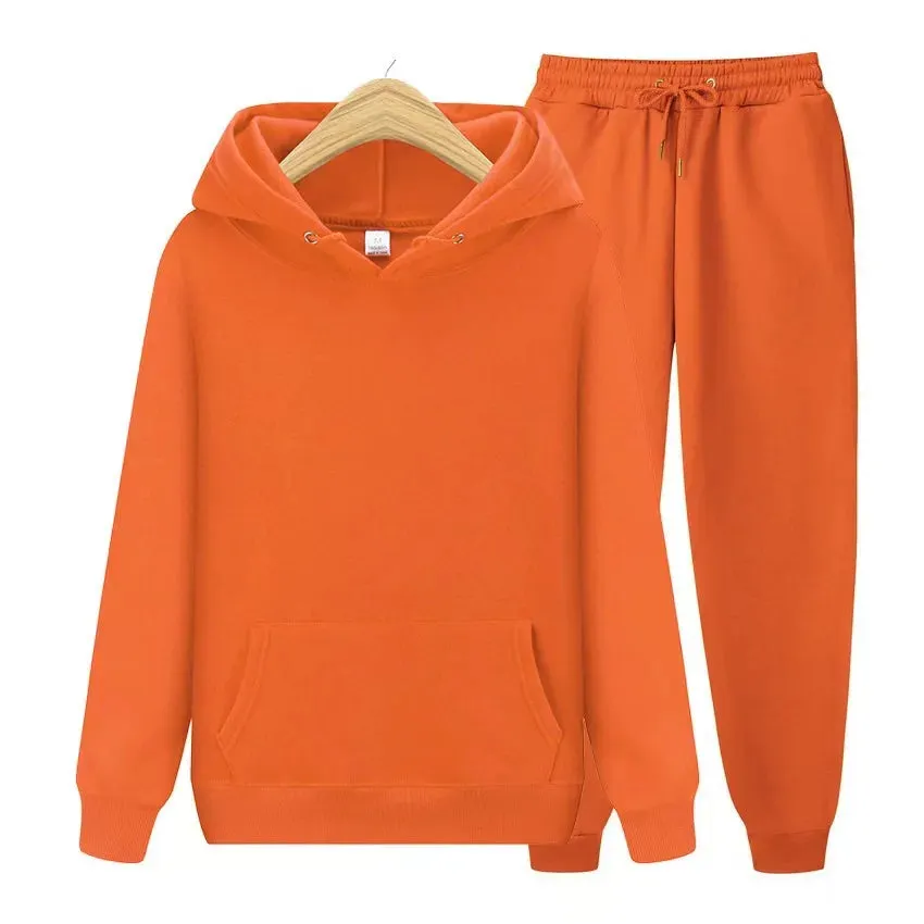 Unisex Tracksuit Two Pieces Sets Oversized Hooded Sweatshirts   Trousers