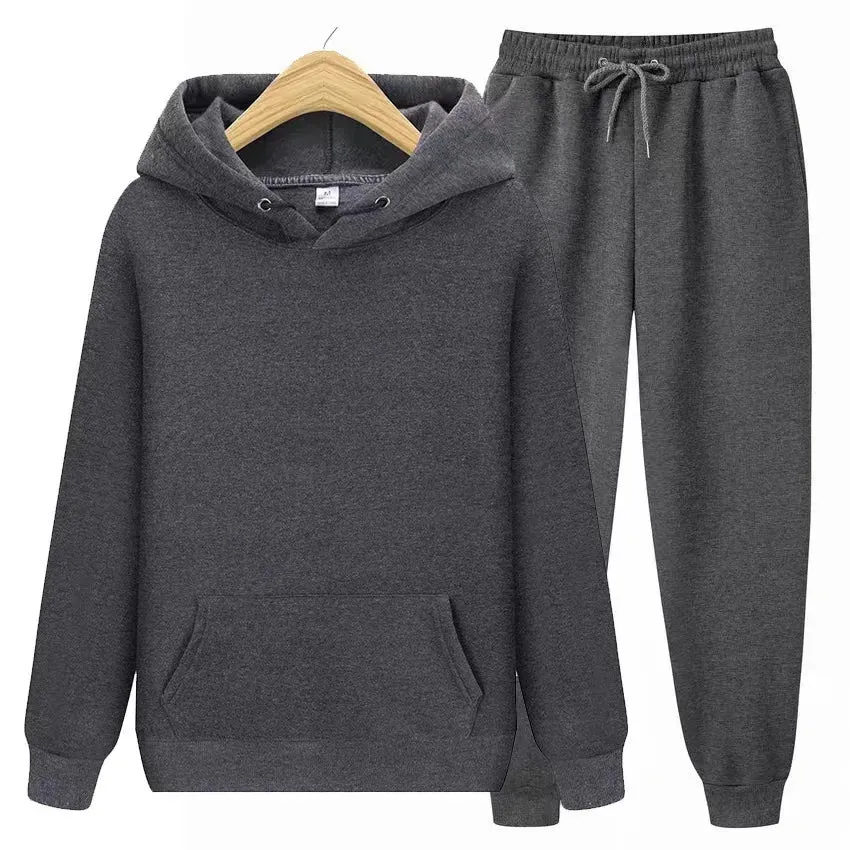 Unisex Tracksuit Two Pieces Sets Oversized Hooded Sweatshirts   Trousers
