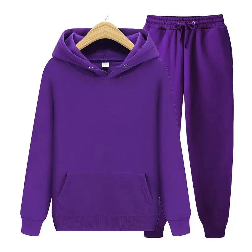 Unisex Tracksuit Two Pieces Sets Oversized Hooded Sweatshirts   Trousers