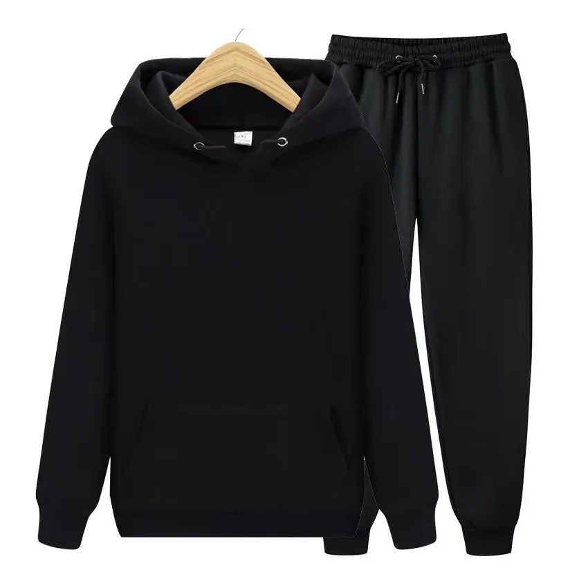 Unisex Tracksuit Two Pieces Sets Oversized Hooded Sweatshirts   Trousers
