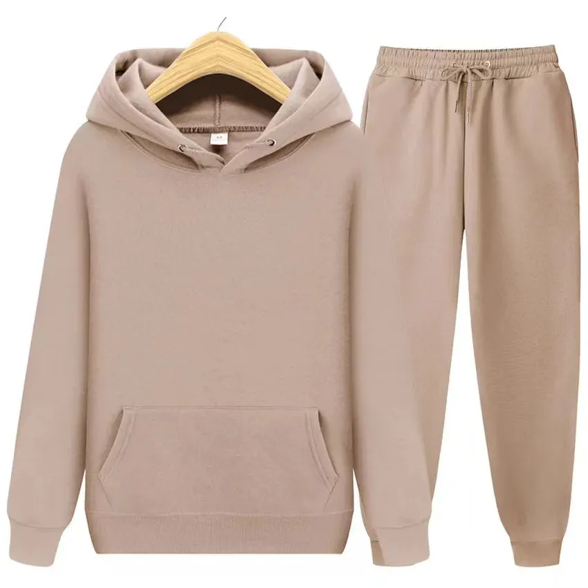 Unisex Tracksuit Two Pieces Sets Oversized Hooded Sweatshirts   Trousers