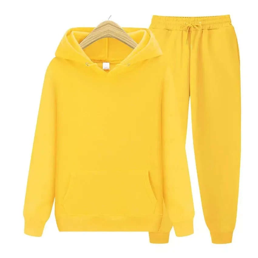 Unisex Tracksuit Two Pieces Sets Oversized Hooded Sweatshirts   Trousers