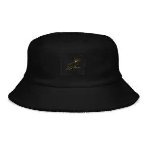 Unstructured Terry Cloth Bucket Hat with Logo