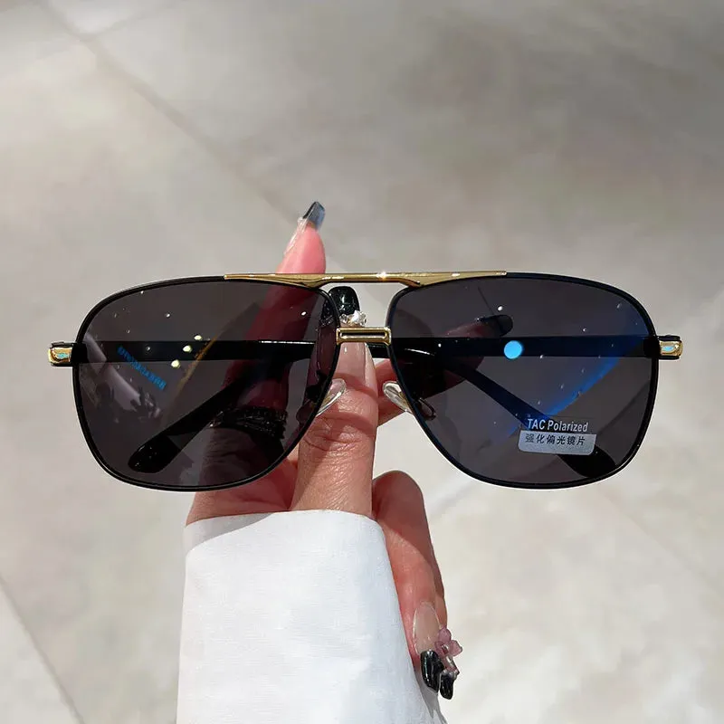 VAIGE Retro Oversized Polarized Sunglasses - Classic Black and Tortoise Shell Double Bridge