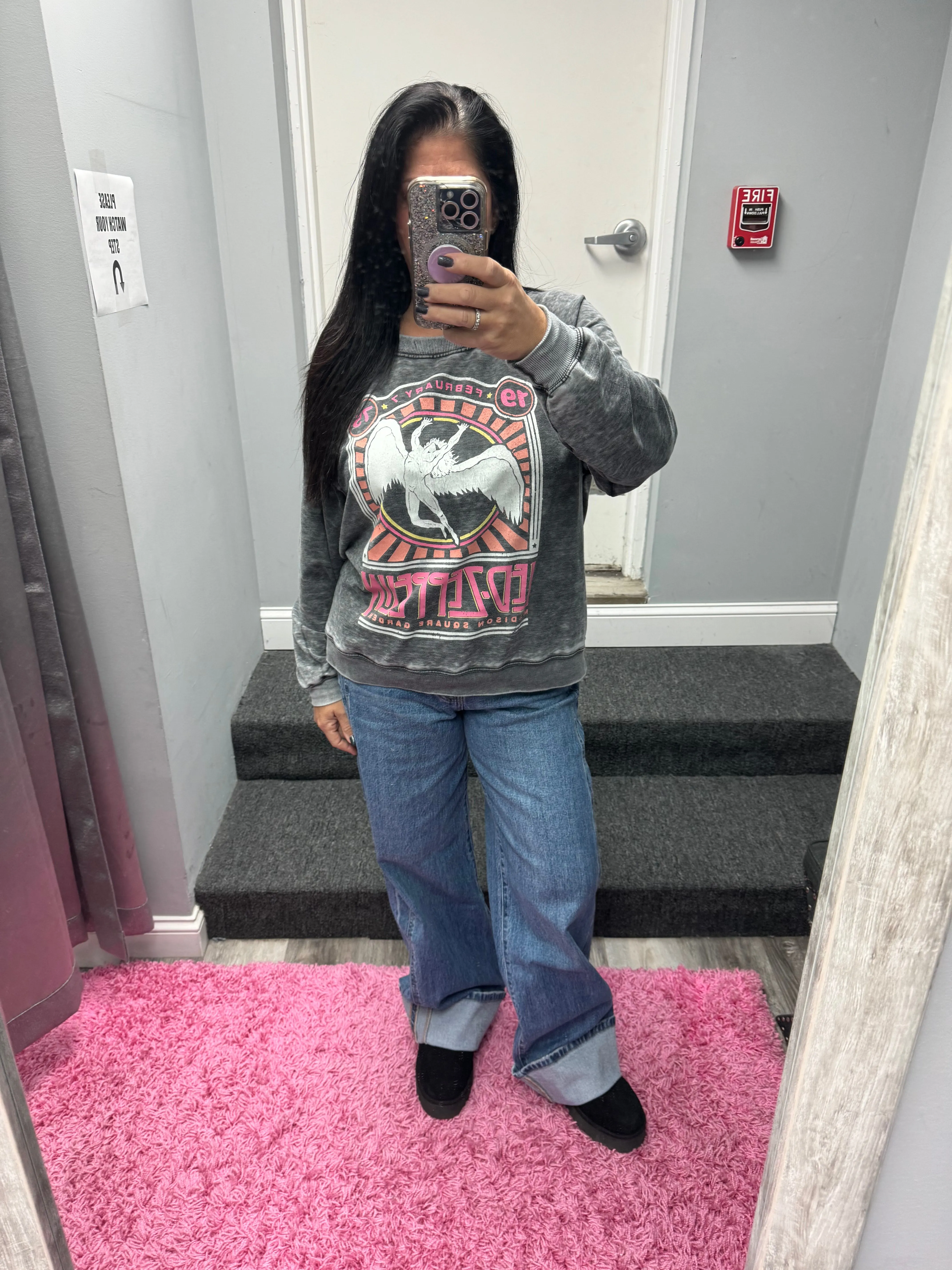 VERVET BY FLYING MONKEY HIGH RISE CUFFED PANEL BAGGY WIDE JEANS