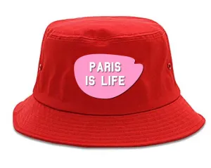 Very Nice Paris Is Life France Black Bucket Hat Red