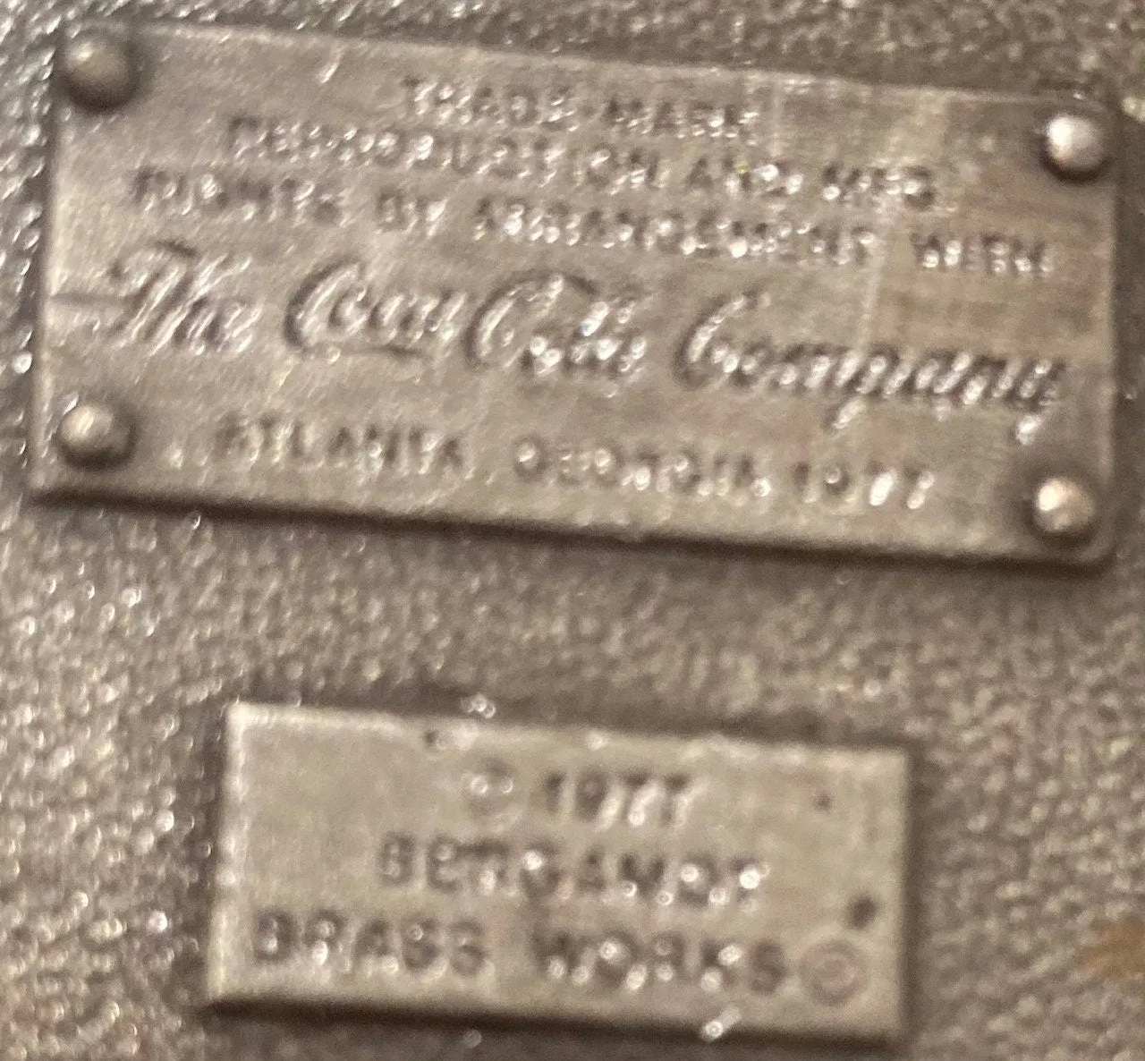 Vintage 1977 Metal Belt Buckle, Coca Cola, Coke, Soda Pop, 3 1/4" x 2 1/4", Heavy Duty, Quality, Thick Metal, Made in USA, For Belts