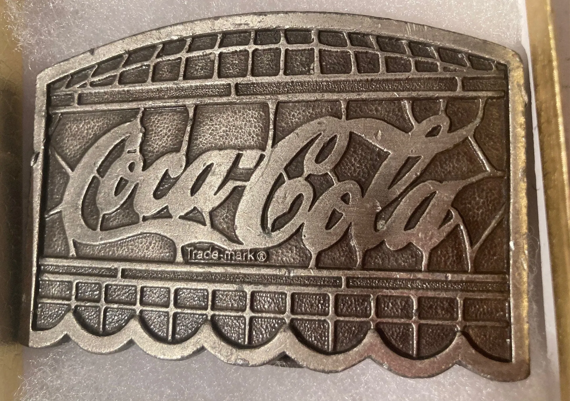 Vintage 1977 Metal Belt Buckle, Coca Cola, Coke, Soda Pop, 3 1/4" x 2 1/4", Heavy Duty, Quality, Thick Metal, Made in USA, For Belts