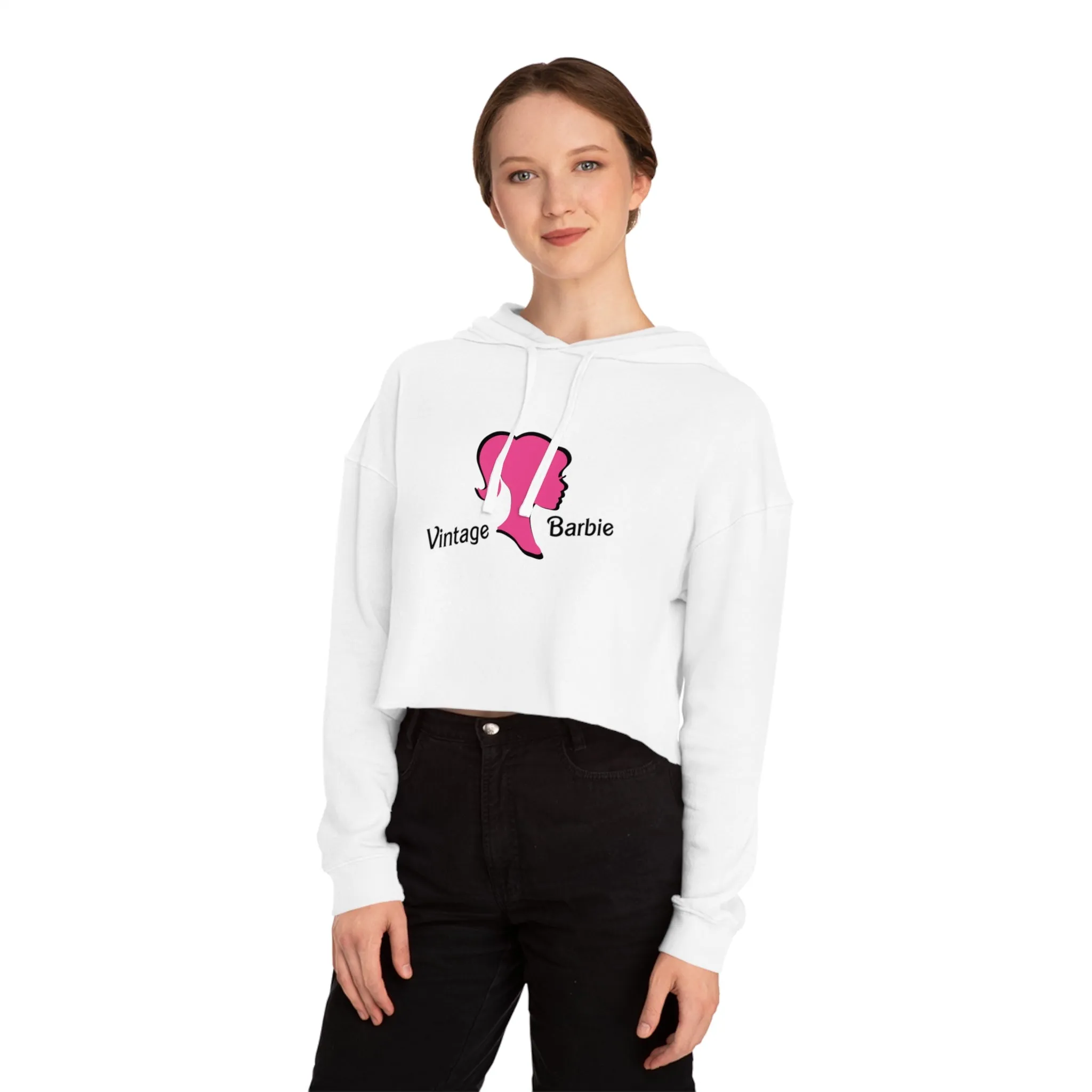 Vintage Barbie - Women’s Cropped Hooded Sweatshirt