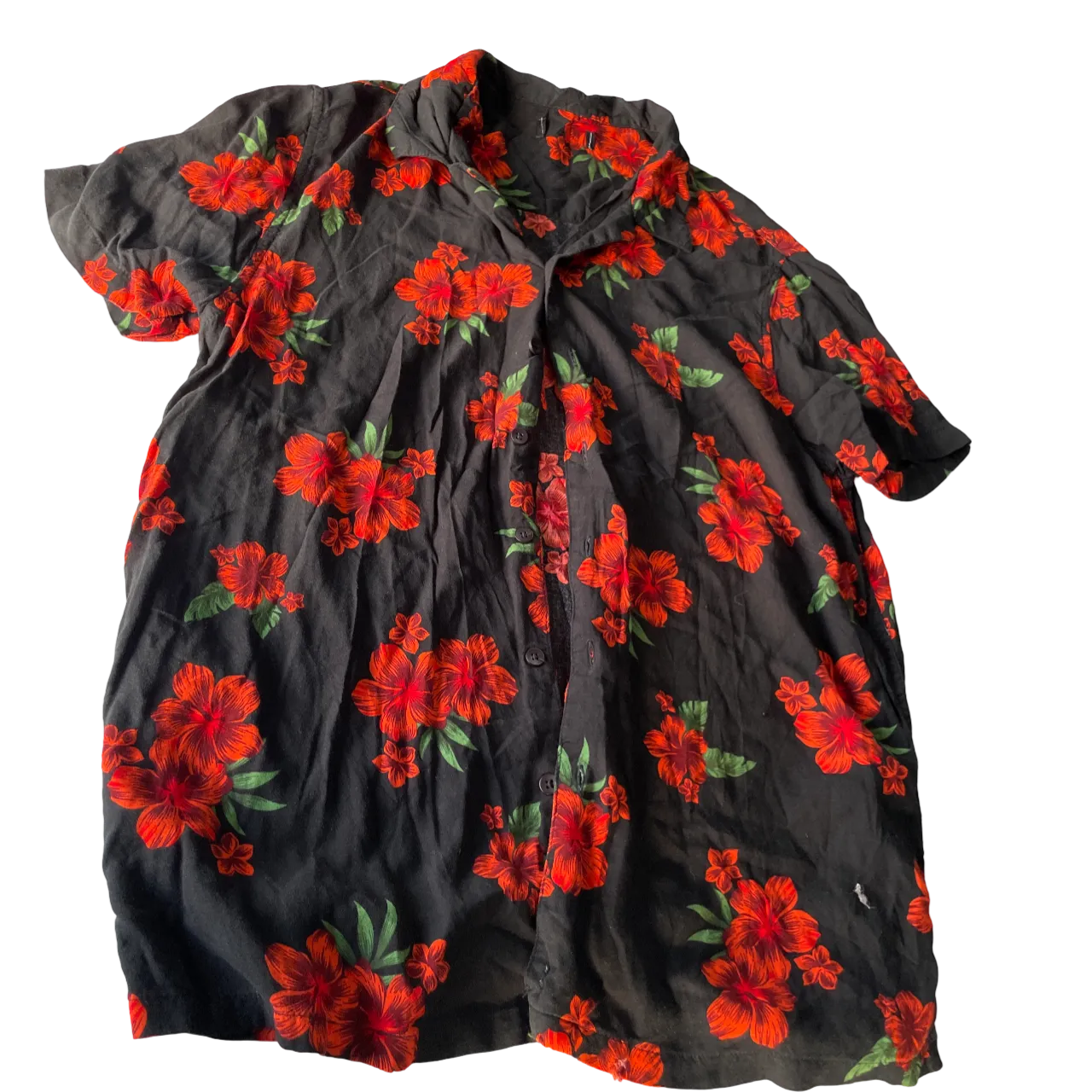 VINTAGE BLACK AND RED MEN'S SHIRT SIZE SMALL  L 28 W 19 SKU 5175