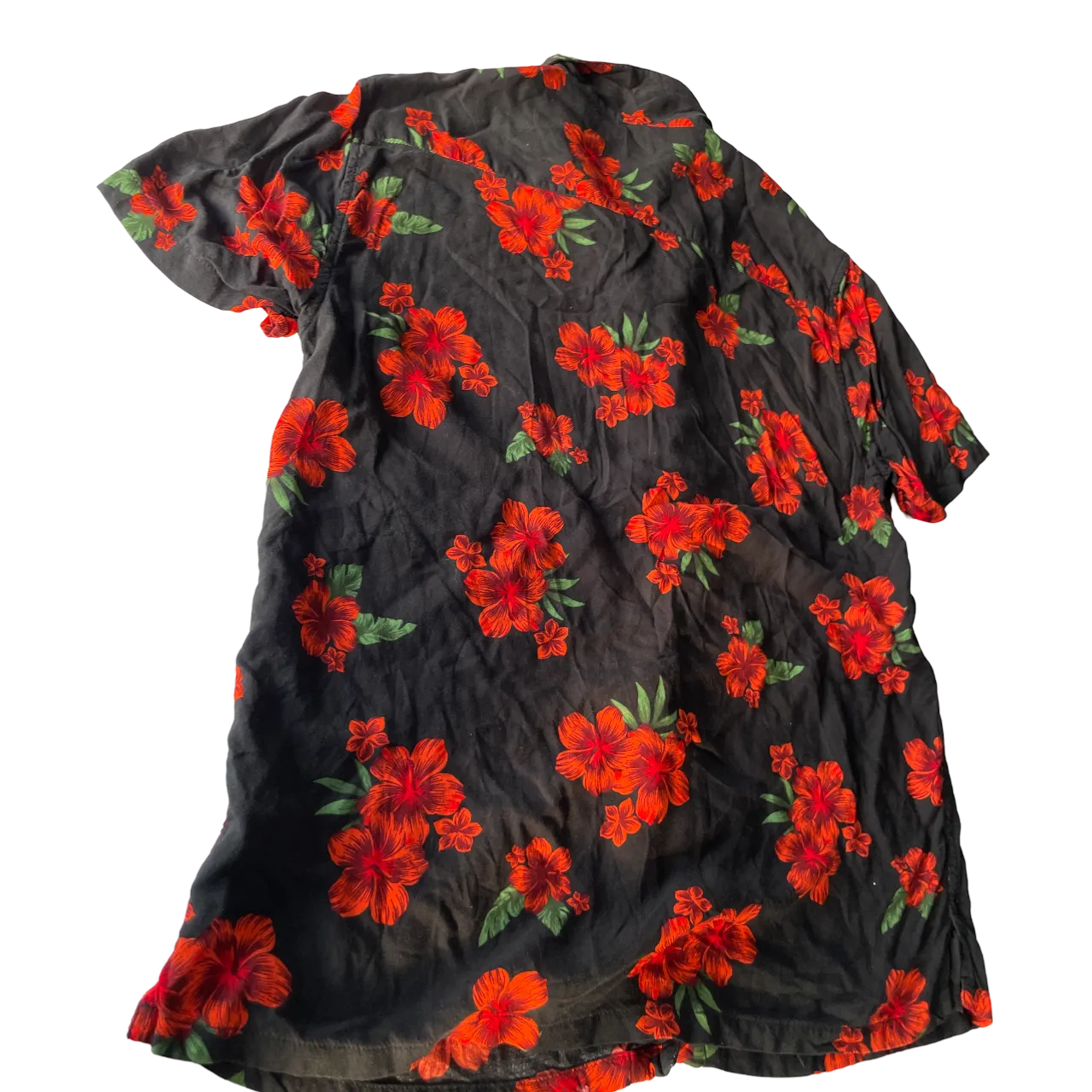 VINTAGE BLACK AND RED MEN'S SHIRT SIZE SMALL  L 28 W 19 SKU 5175
