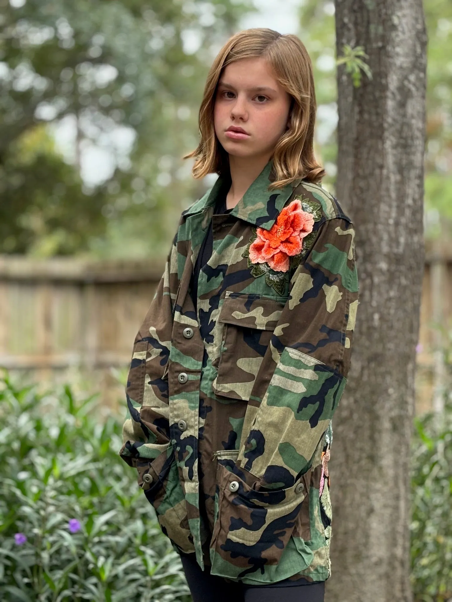 Vintage Camo Jacket - Orange Green