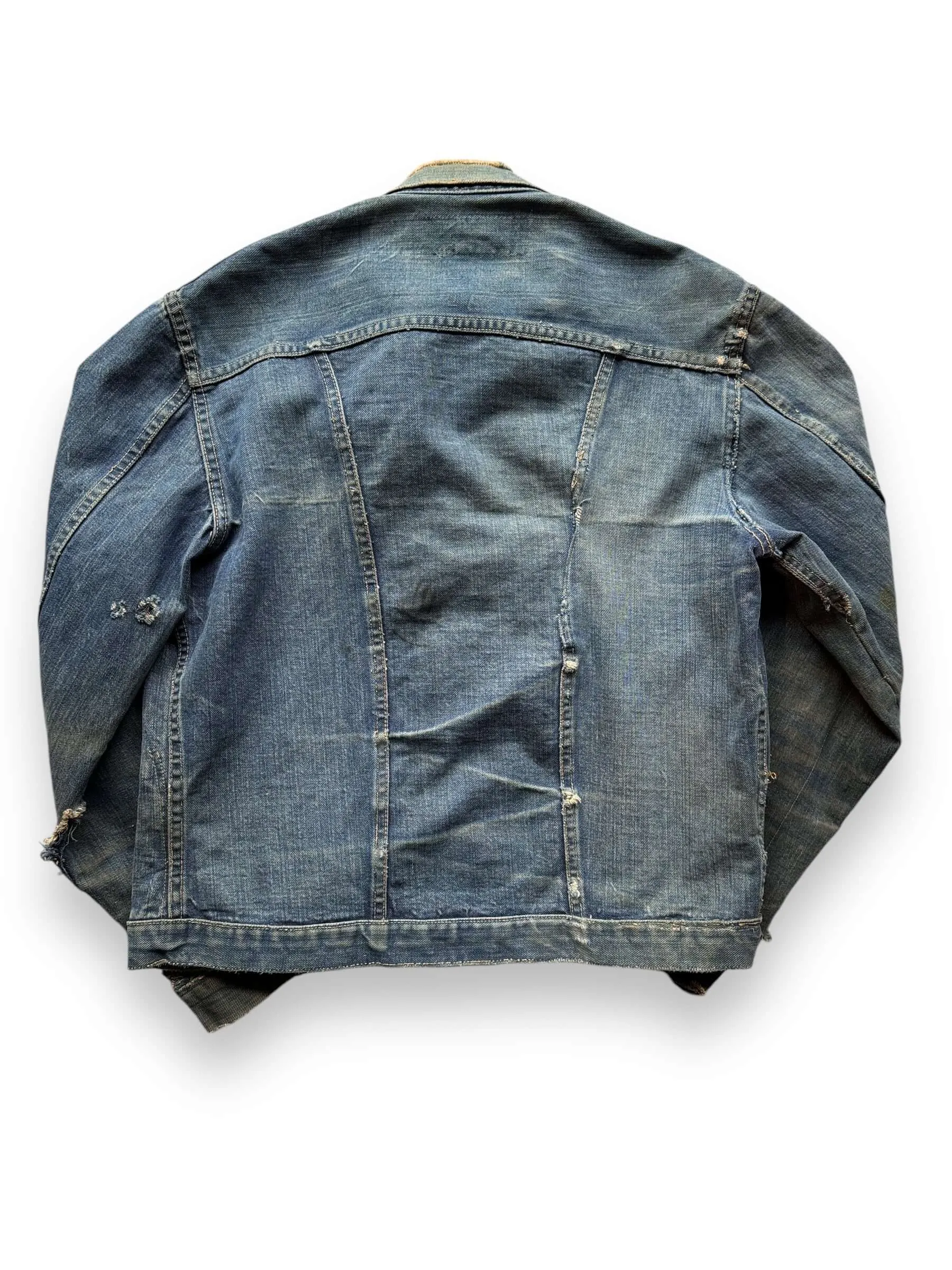 Vintage Distressed Wrangler Blue Bell 124MJ Denim Jacket SZ 42