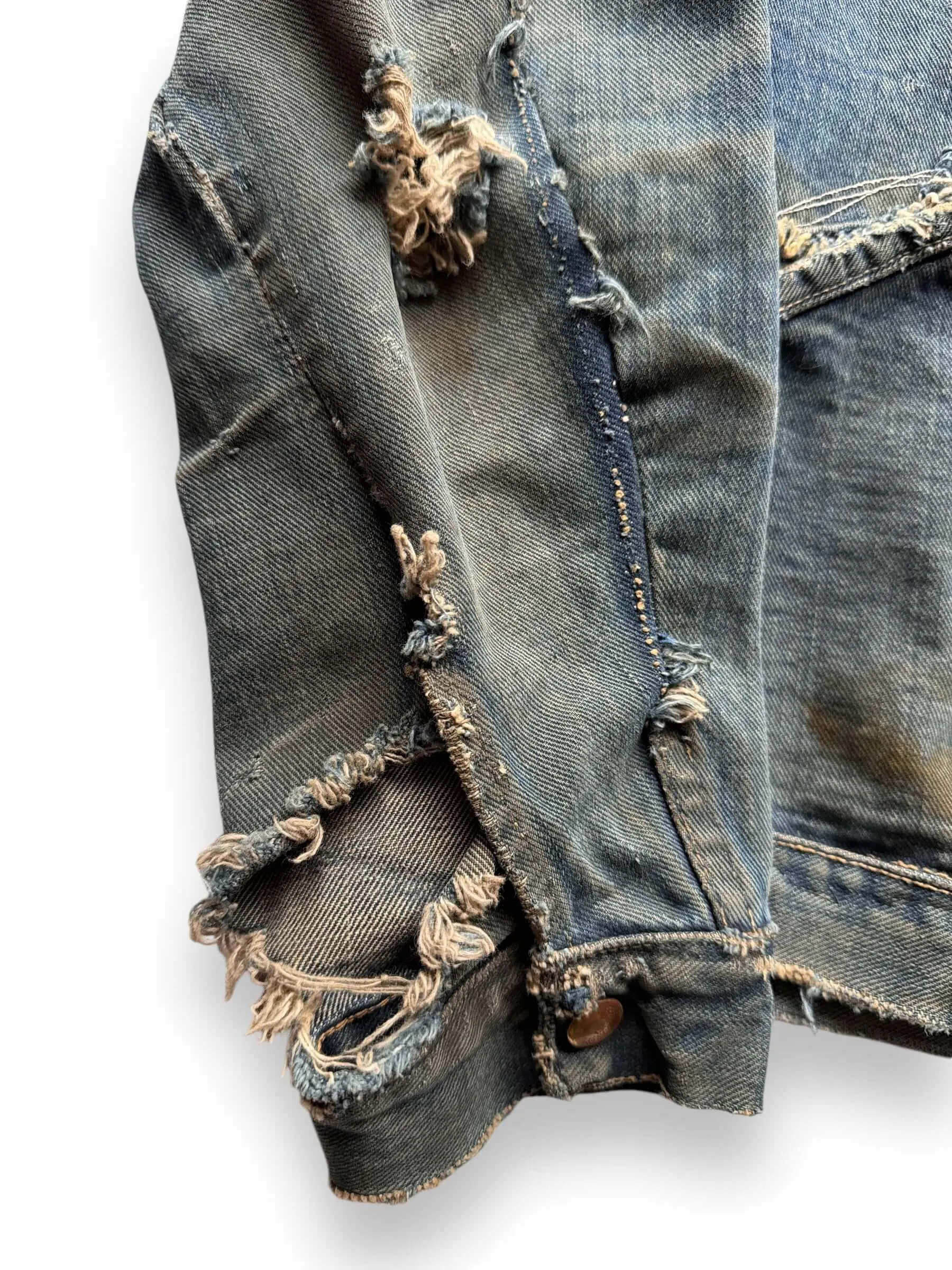 Vintage Distressed Wrangler Blue Bell 124MJ Denim Jacket SZ 42