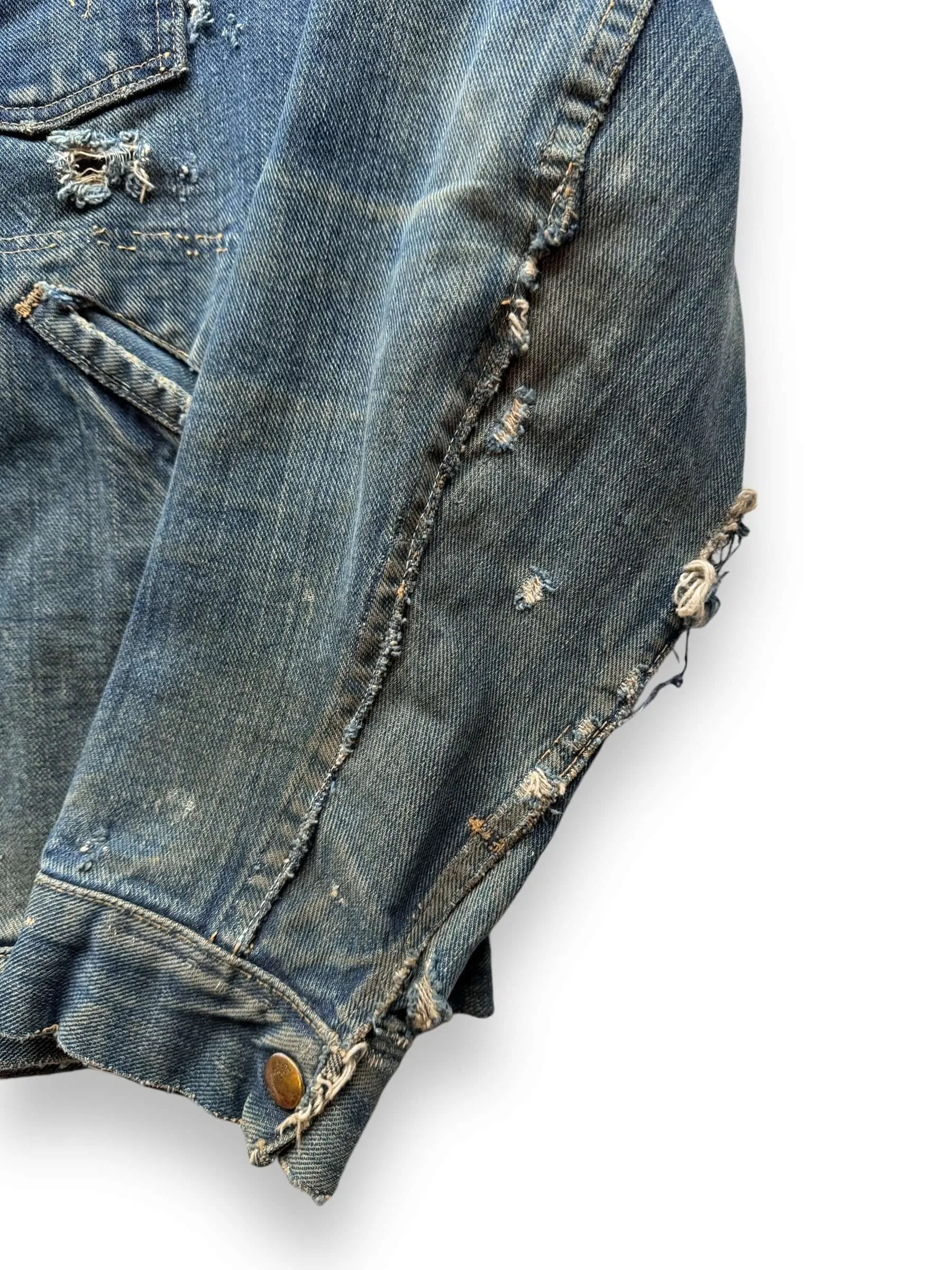 Vintage Distressed Wrangler Blue Bell 124MJ Denim Jacket SZ 42