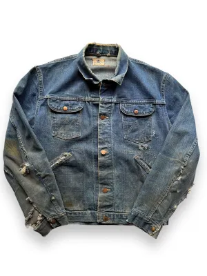 Vintage Distressed Wrangler Blue Bell 124MJ Denim Jacket SZ 42
