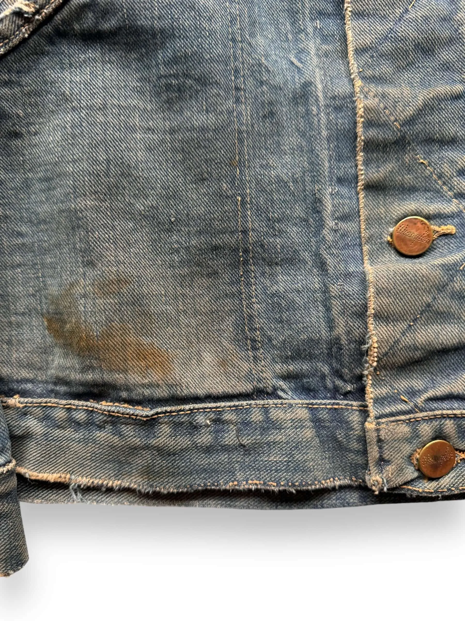 Vintage Distressed Wrangler Blue Bell 124MJ Denim Jacket SZ 42