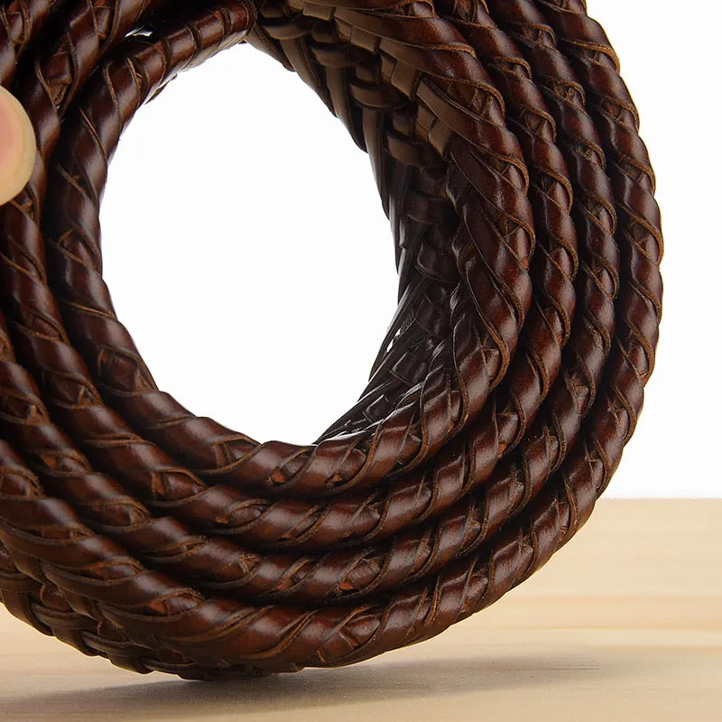Vintage Knit Leather Belt-Stylish & Hole-Free