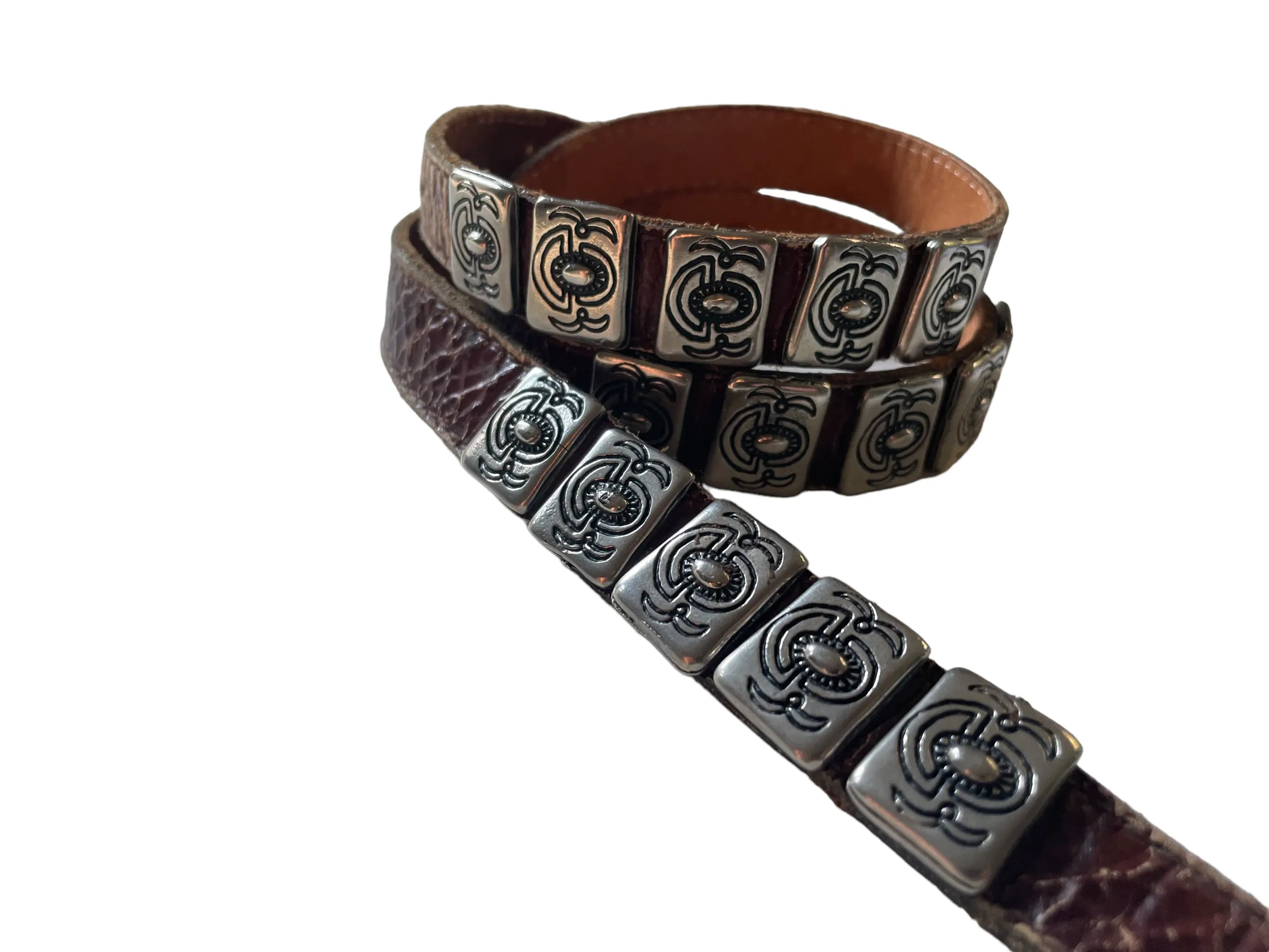 Vintage Leather Belt with Silver Buckle | Barn Owl Vintage | Seattle Vintage Belts and Buckles