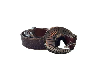 Vintage Leather Belt with Silver Buckle | Barn Owl Vintage | Seattle Vintage Belts and Buckles