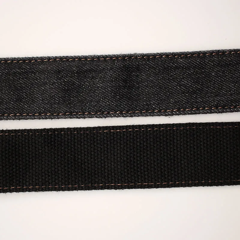 Vintage Mens Black Denim Slim Belts Denim Blue Belts Vintage Belt For Men