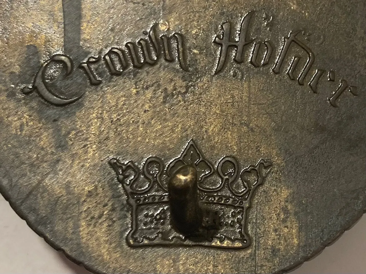 Vintage Metal Belt Buckle, Brass, Crown Something, Big Size, Lots of Bling, Nice Design, 4 1/2" x 3 1/2", Heavy Duty, Quality, Thick Metal