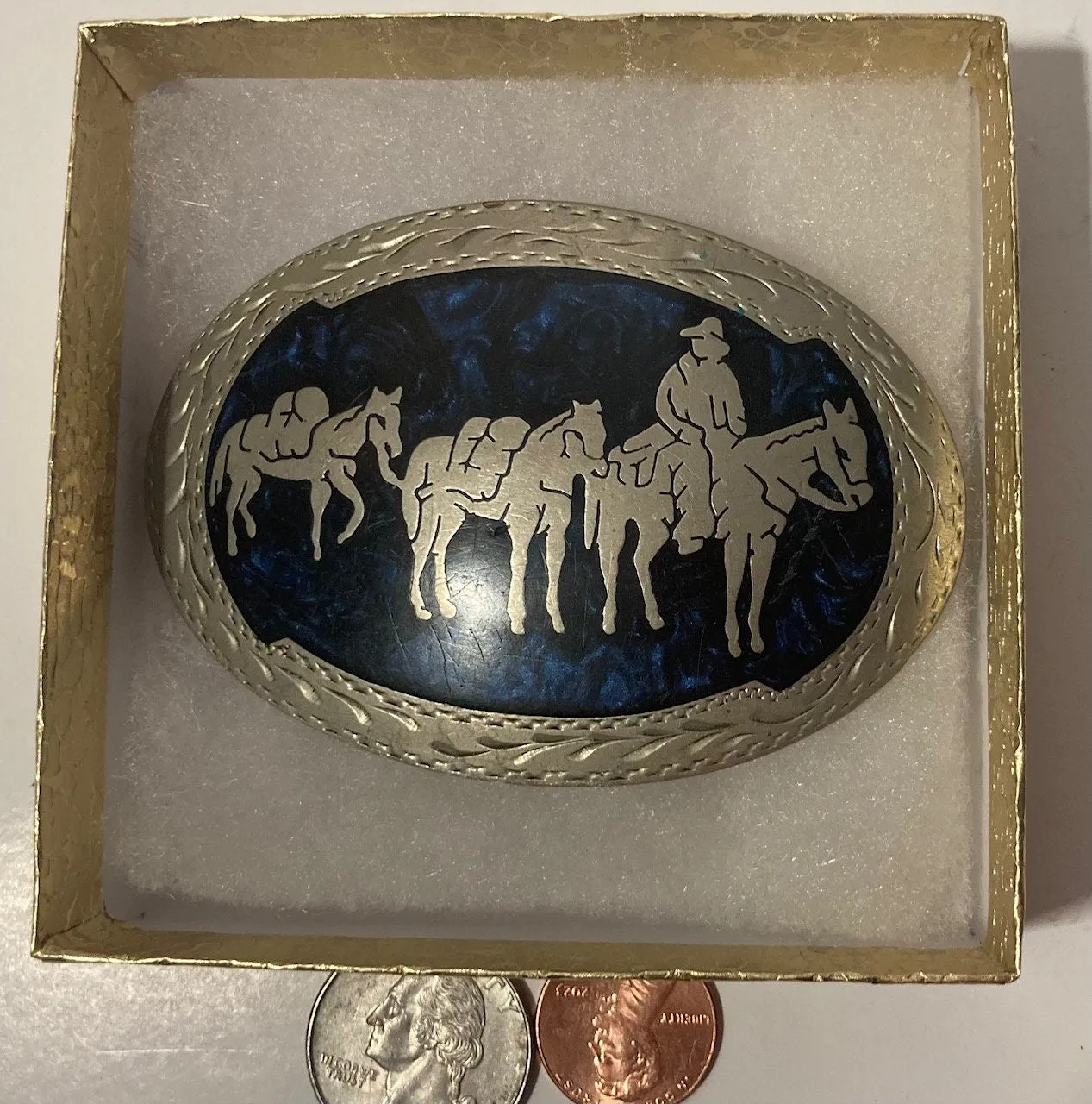 Vintage Metal Belt Buckle, Brass, Leather, Michigan State University, Nice Design, 2 3/4" x 2 1/4", Heavy Duty, Quality