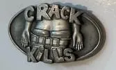 Vintage Metal Belt Buckle, Crack Kills Funny Belt Buckle, Quality, Made in USA, Country and Western, Heavy Duty, Fashion