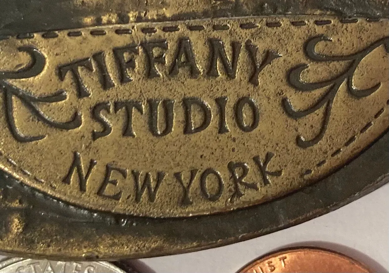 Vintage Metal Belt Buckle, Deer, Tiffany  Studios, New York, Heavy Duty, Made in USA, Quality, Fashion, Belts, Shelf Display