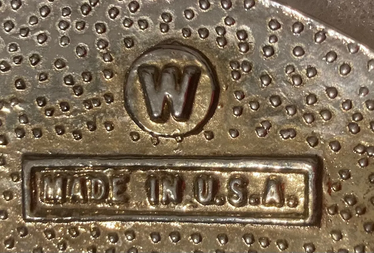 Vintage Metal Belt Buckle, Eagle, Brass and Silver, Nice Design, 3 3/4" x 2 3/4", Heavy Duty, Quality, Thick Metal, Made in USA, For Belts