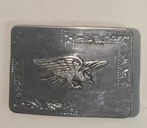 Vintage Metal Belt Buckle, Silver Eagle, Heavy Duty, Quality, Made in USA, For Belts, Fashion