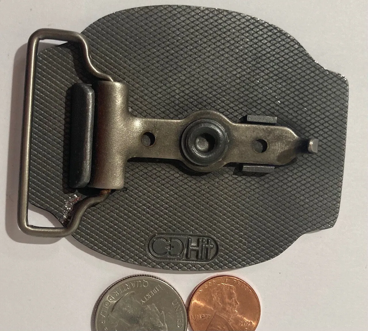 Vintage Metal Belt Buckle, Tenneco Soda Ash, Blue Enamel, Heavy Duty, Quality, Fashion, Belts, Shelf Display, Free Shipping