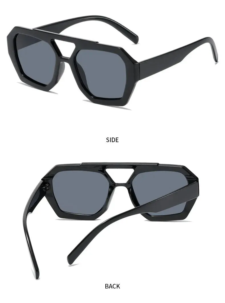 Vintage Octagon Oversized Sunglasses