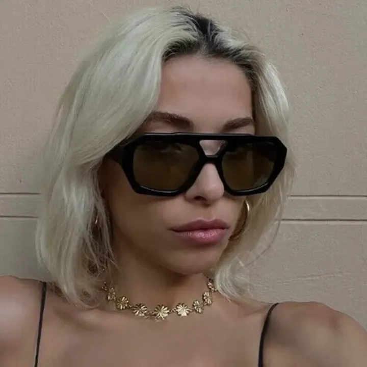 Vintage Octagon Oversized Sunglasses