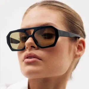 Vintage Octagon Oversized Sunglasses