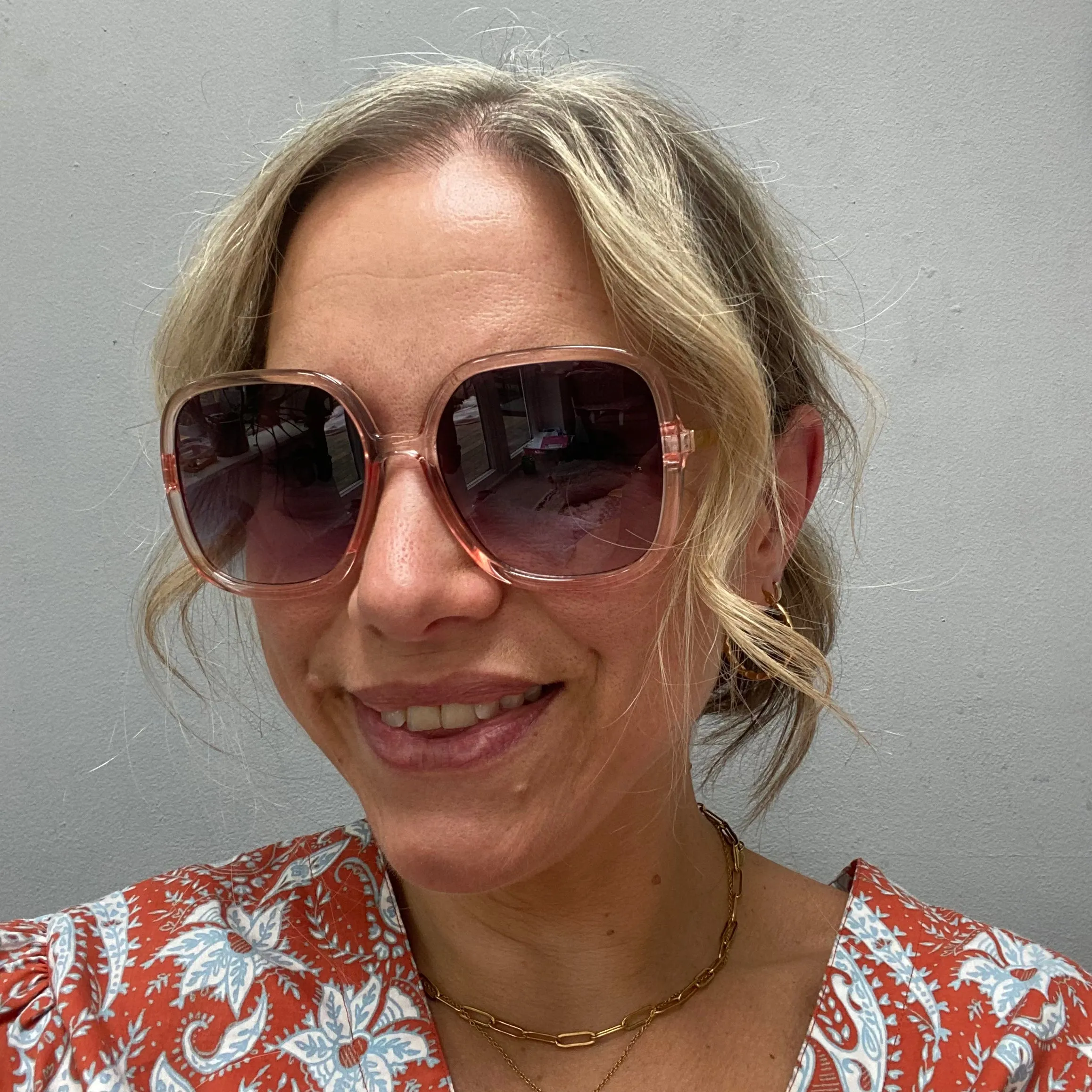 Vintage Pink Oversized Retro Sunglasses