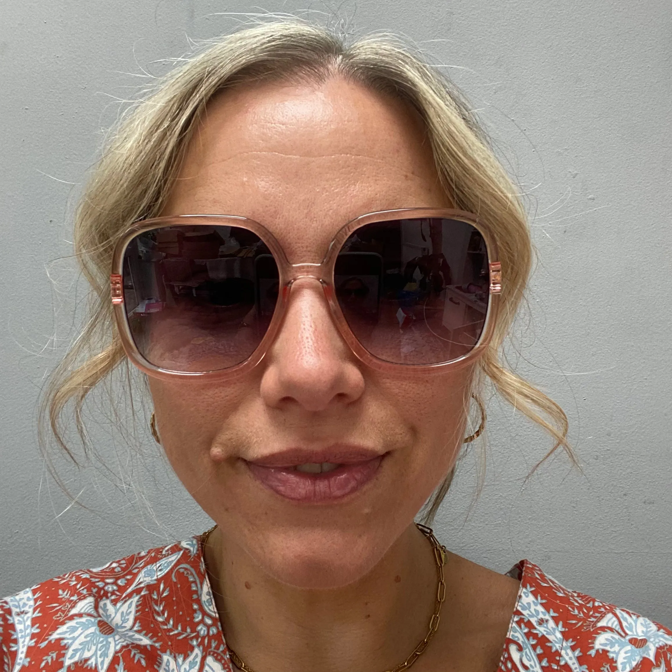 Vintage Pink Oversized Retro Sunglasses