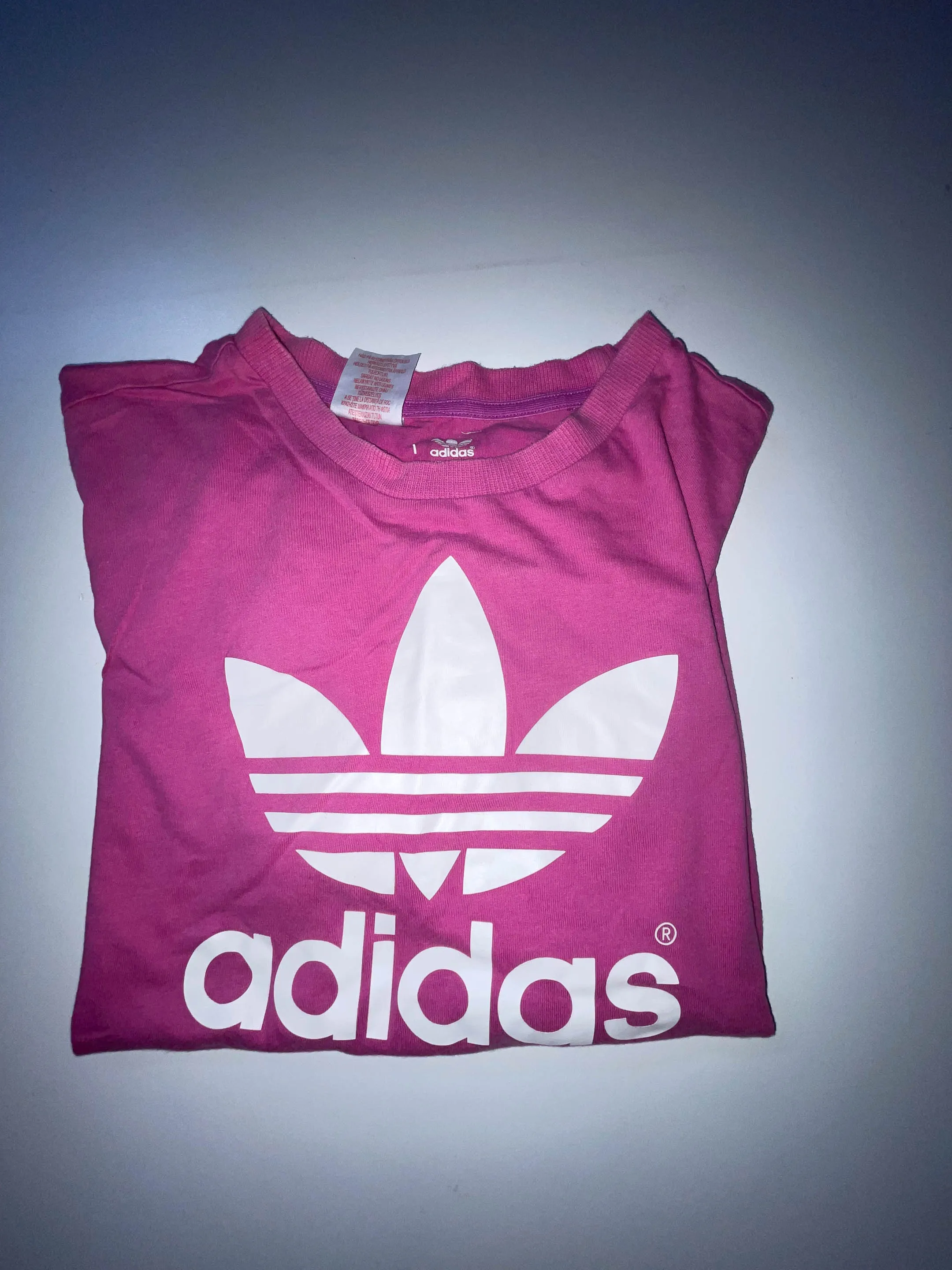 Vintage Purple womens Adidas Big logo print large tees