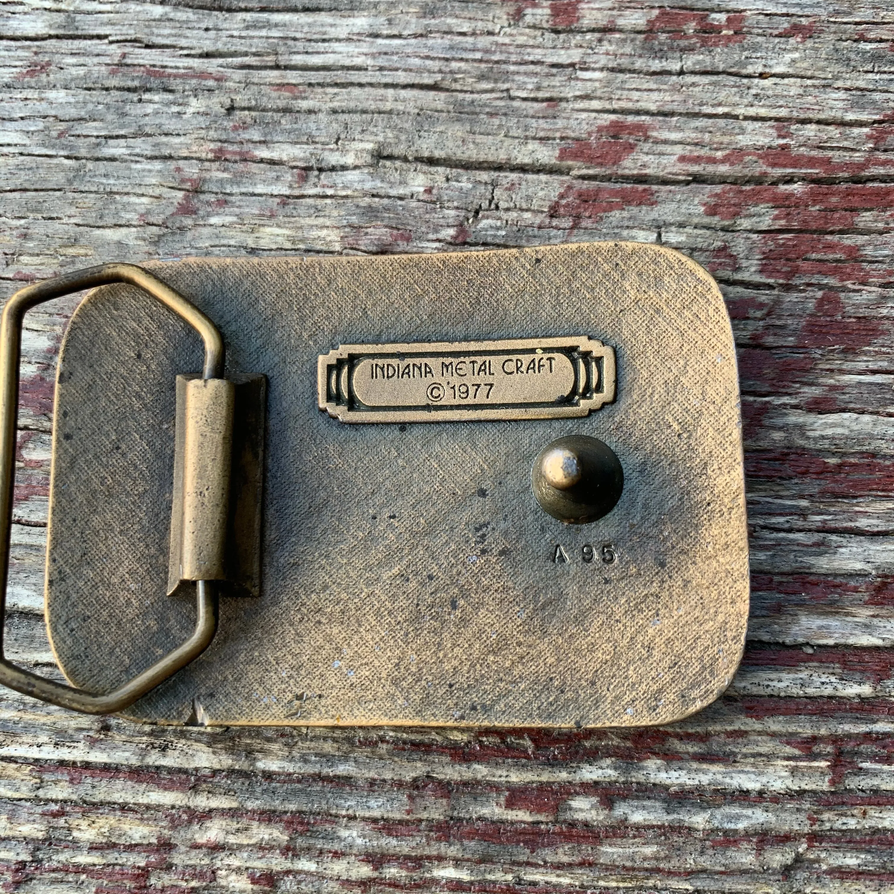 Vintage Rainbow Brass Belt Buckle